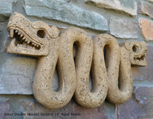 Load image into Gallery viewer, History Aztec Double Headed Serpent Maya Artifact Carved Sculpture Statue 16.25&quot; www.Neo-Mfg.com

