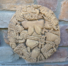 Load image into Gallery viewer, History Aztec Maya Artifact Coyolxauhqui Moon goddess wall relief Sculpture 11&quot; Tall www.Neo-Mfg.com home decor art n3
