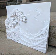 Load image into Gallery viewer, Asian Great Wave off Kanagawa Hokusai Sculptural wall relief carving plaque www.Neo-Mfg.com 18&quot;
