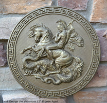 Load image into Gallery viewer, Roman Greek Saint George the Victorious Stone Carving Sculpture Wall Frieze 12&quot; www.Neo-Mfg.com
