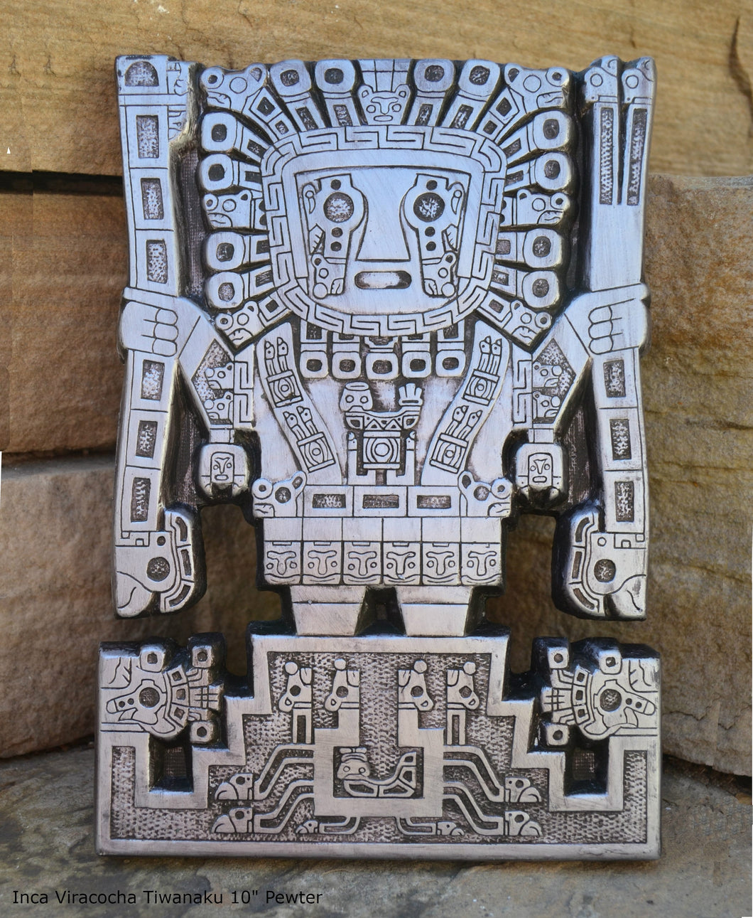 Inca Viracocha Tiwanaku Gateway sun Sculptural wall relief plaque 10