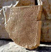 Load image into Gallery viewer, History EPIC OF GILGAMESH Pre-Biblical Deluge flood Story museum replica cuneiform tablet Sculpture 6&quot; www.Neo-Mfg.com home decor
