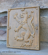 Load image into Gallery viewer, Animal LION Rampant Lowenbrau sculpture wall Plaque www.Neo-Mfg.com 6&quot;
