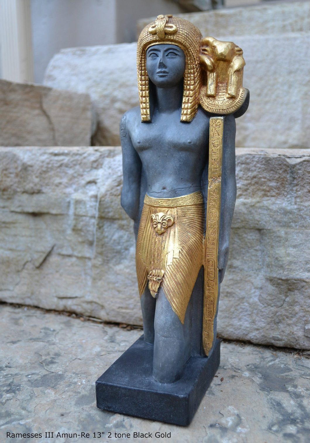 History Egyptian Ramesses Ramses III Standard-Bearer of Amun-Re Sculpture Statue 13