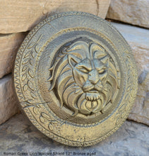 Load image into Gallery viewer, Roman Greek Lion Warrior Shield Sculpture Statue www.Neo-Mfg.com 12&quot;
