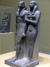 Load image into Gallery viewer, History Egyptian King Menkaura Mycerinus &amp; queen Statue Sculpture 16&quot; www.Neo-Mfg.com home decor Museum reproduction
