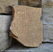 Load image into Gallery viewer, History EPIC OF GILGAMESH Pre-Biblical Deluge flood Story museum replica cuneiform tablet Sculpture 6&quot; www.Neo-Mfg.com home decor
