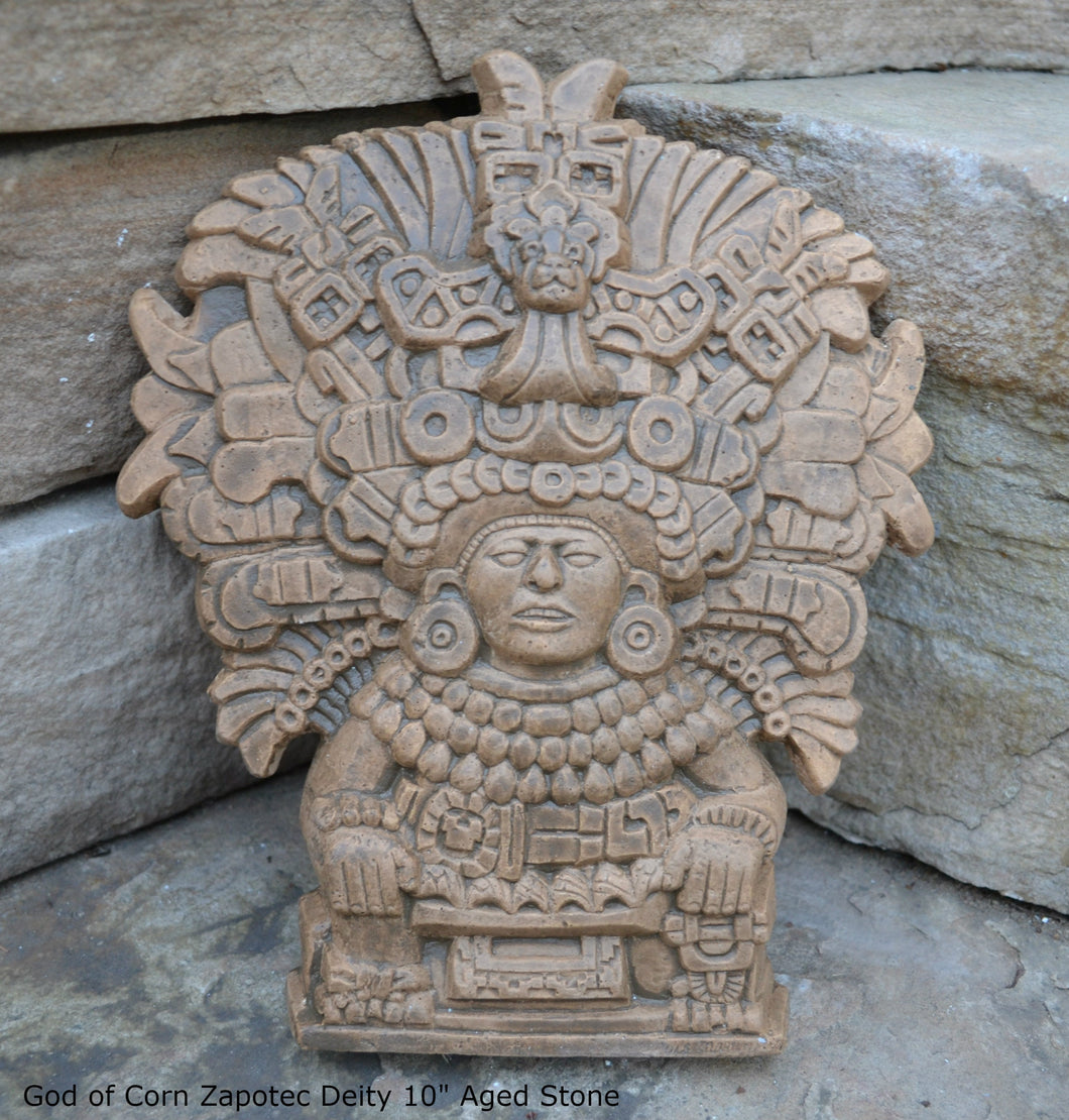History Aztec Maya Mesoamerica God of Corn Zapotec Deity Vessel wall plaque relief Sculpture www.Neo-Mfg.com 10