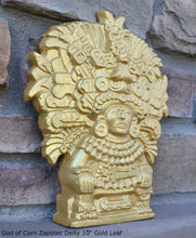 Load image into Gallery viewer, History Aztec Maya Mesoamerica God of Corn Zapotec Deity Vessel wall plaque relief Sculpture www.Neo-Mfg.com 10&quot; p3
