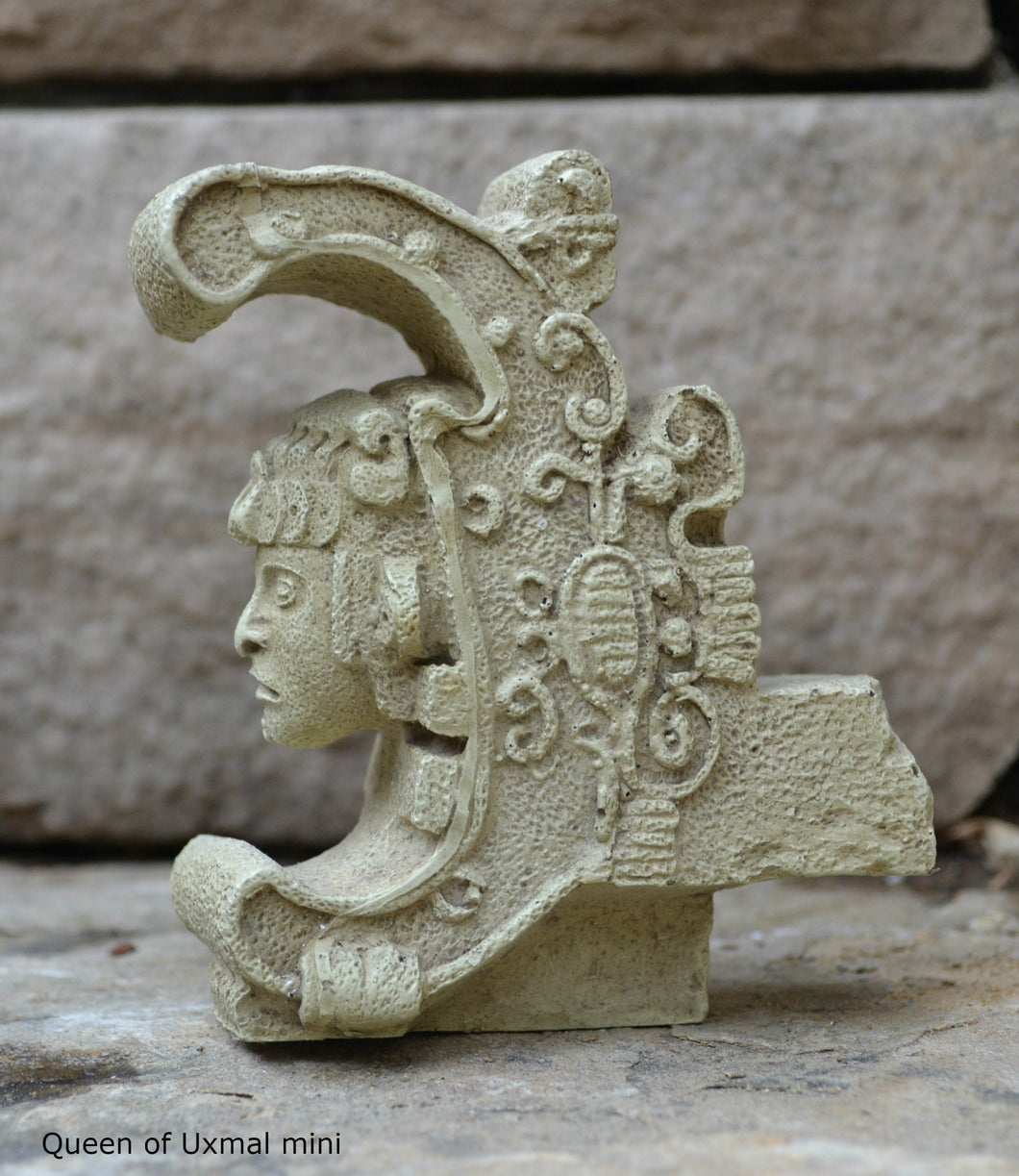 Aztec Mayan Queen of Uxmal Architectural element bust Sculpture 4
