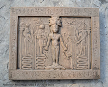 Load image into Gallery viewer, History Egyptian Metternich Stele Magic Stela Sculptural wall relief www.Neo-Mfg.com 8.25&quot; g11
