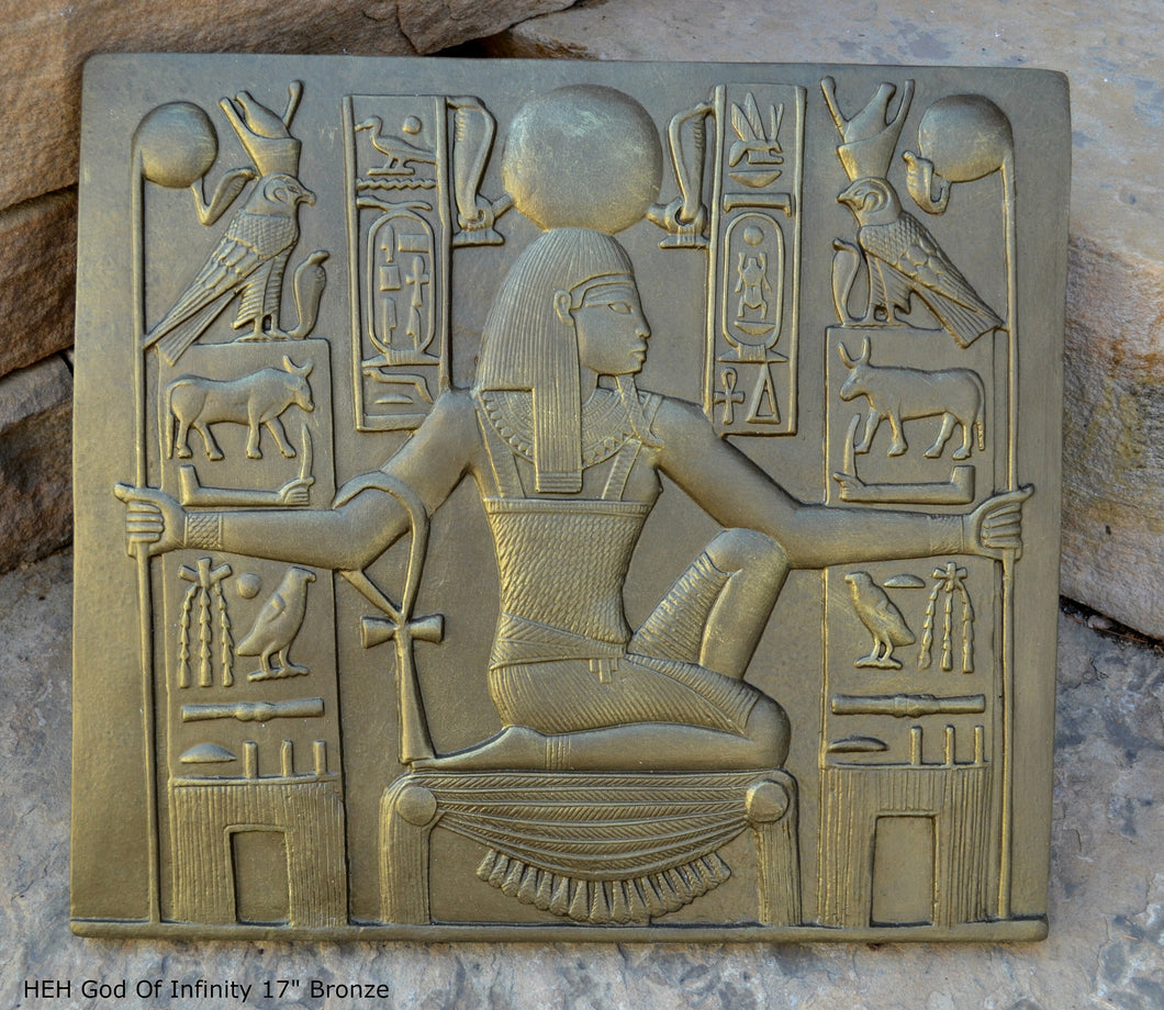 Egyptian HEH God Of Infinity Tutankhamen Fragment Plaque Wall Frieze 17