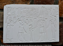 Load image into Gallery viewer, History Egyptian Offering to Amun Temple of Ramses III at Medinet Habu 11&quot; Stela Sculptural wall relief www.Neo-Mfg.com m9
