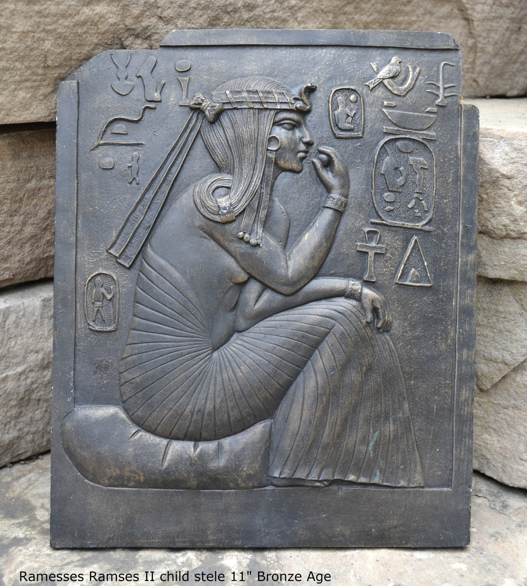 Egyptian Ramesses Ramses II child stele wall plaque Sculpture museum reproduction art 11