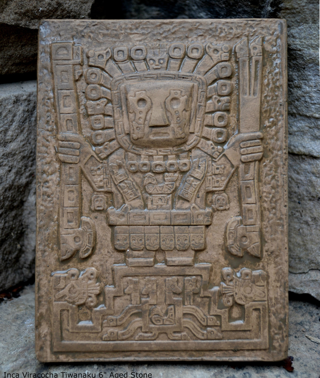 Inca Viracocha Tiwanaku Gateway sun Sculptural wall relief plaque 6