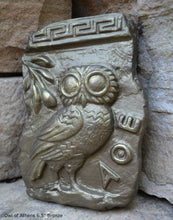 Load image into Gallery viewer, Roman Greek Owl of Athens Fragment Sculptural wall relief plaque www.Neo-Mfg.com 6.5&quot; home decor
