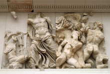 Load image into Gallery viewer, Roman Greek Zeus &amp; Porphyrion, Gigantomachy Frieze, Pergamon Altar, East Artifact Carved Sculpture Statue 10&quot; www.Neo-Mfg.com Museum d9
