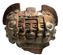 Load image into Gallery viewer, Aztec Mayan Mask 3 faces life death statue sculpture Artifact Carved Sculpture Statue 7&quot; www.Neo-Mfg.com k20
