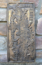 Load image into Gallery viewer, Aztec Mayan Temple foliated cross Left side K&#39;inich Kan Bahlam II carving wall plaque www.Neo-Mfg.com home garden decor art 14&quot; L13
