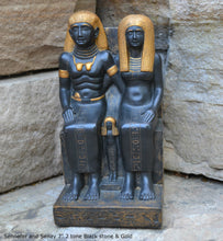 Load image into Gallery viewer, Egyptian Sennefer and Senay seated sitting statue Sculpture 7&quot; www.Neo-Mfg.com museum reproduction
