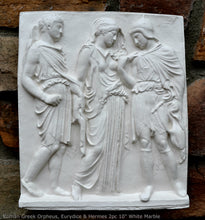 Load image into Gallery viewer, Roman Greek Orpheus, Eurydice and Hermes Figure Sculptural Wall frieze plaque Fragment www.Neo-Mfg.com 10&quot; tall Museum reproduction j24
