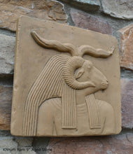 Load image into Gallery viewer, History Egyptian Khnum Ram Sculptural wall relief www.Neo-Mfg.com 9&quot; d8
