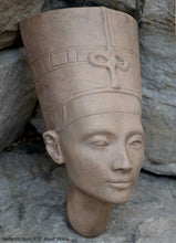 Load image into Gallery viewer, History Egyptian Nefertiti bust Fragment Sculptural wall relief plaque www.Neo-Mfg.com 7.5&quot;
