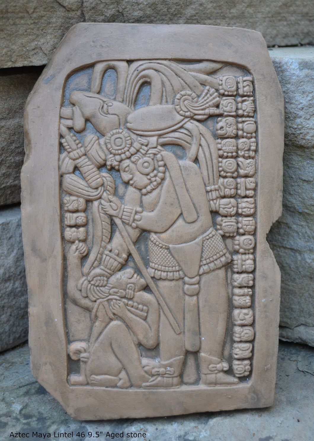 History Aztec Maya Mesoamerica lintel 46 plaque wall Sculpture Statue www.Neo-Mfg.com 9.5