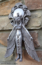 Load image into Gallery viewer, Egyptian Sekhmet winged Sculptural Wall frieze plaque relief www.Neo-Mfg.com 11&quot;
