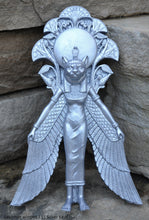 Load image into Gallery viewer, Egyptian Sekhmet winged Sculptural Wall frieze plaque relief www.Neo-Mfg.com 11&quot;
