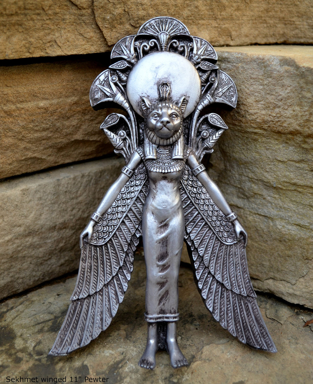 Egyptian Sekhmet winged Sculptural Wall frieze plaque relief www.Neo-Mfg.com 11