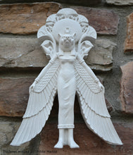 Load image into Gallery viewer, Egyptian Sekhmet winged Sculptural Wall frieze plaque relief www.Neo-Mfg.com 11&quot;
