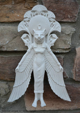 Load image into Gallery viewer, Egyptian Sekhmet winged Sculptural Wall frieze plaque relief www.Neo-Mfg.com 11&quot;
