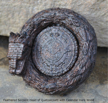 Load image into Gallery viewer, History Feathered Serpent Head of Quetzalcoaltl 3.5&quot; with Calendar Aztec Maya Artifact Carved Sculpture Statue mini www.Neo-Mfg.com
