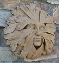 Load image into Gallery viewer, Nature Greenwoman Mary Norwich Cathedral Roof Boss sculpture wall plaque 15&quot; www.Neo-Mfg.com green man decor home
