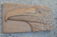 Load image into Gallery viewer, Animal Raven bird Sculptural wall relief nature carving tile plaque www.Neo-Mfg.com 17&quot;
