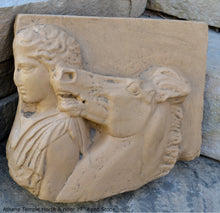 Load image into Gallery viewer, Roman Greek Parthenon Frieze fragment goddess Athena Temple Horse &amp; rider Sculpture museum reproduction art 17&quot; www.Neo-Mfg.com home decor
