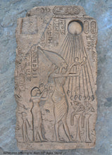 Load image into Gallery viewer, History Egyptian Akhetaten offering to Aton 10&quot; hieroglyph Sculptural wall relief www.Neo-Mfg.com Museum Reproduction
