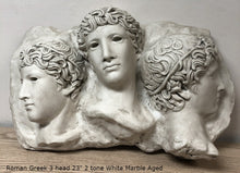 Load image into Gallery viewer, Roman Greek 3 bust Figure Sculptural Wall relief www.Neo-Mfg.com 23&quot; triple head Greco-Roman
