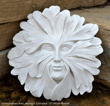 Load image into Gallery viewer, Nature Greenwoman Mary Norwich Cathedral Roof Boss sculpture wall plaque 15&quot; www.Neo-Mfg.com green man decor home
