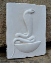 Load image into Gallery viewer, History Egyptian Wadjet cobra Stela Fragment Sculptural wall relief plaque www.Neo-Mfg.com 4.75&quot;
