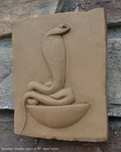 Load image into Gallery viewer, History Egyptian Wadjet cobra Stela Fragment Sculptural wall relief plaque www.Neo-Mfg.com 4.75&quot;
