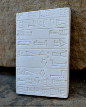 Load image into Gallery viewer, Cuneiform foundation slab from the temple of the goddess Nanshé, Sumerian tablet museum replica cuneiform tablet Sculpture www.Neo-Mfg.com
