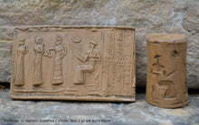 Load image into Gallery viewer, Historical Assyrian Sumerian Ur-Nammu Governor Cylinder Seal wall Sculpture www.Neo-Mfg.com Mesopotamia 2pc set
