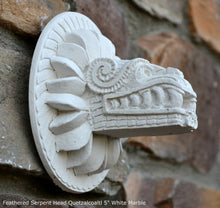 Load image into Gallery viewer, History Feathered Serpent Head of Quetzalcoaltl Aztec Maya Artifact Carved Sculpture Statue 5&quot; www.Neo-Mfg.com
