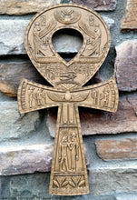 Load image into Gallery viewer, History Egyptian Ankh Life hieroglyph Sculptural wall relief www.Neo-Mfg.com 16&quot;
