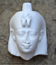 Load image into Gallery viewer, Egyptian Arsinoe II Ancient Bust Wall Sculpture reproduction art 4.5&quot; www.Neo-Mfg.com museum reproduction
