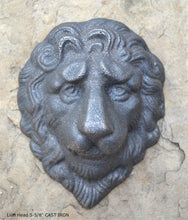 Load image into Gallery viewer, Animal LION Bust sculpture wall Plaque www.Neo-Mfg.com 5 5/8&quot; Cast Iron Metal head
