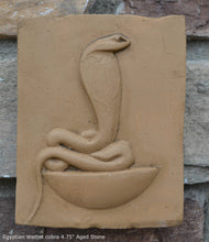 Load image into Gallery viewer, History Egyptian Wadjet cobra Stela Fragment Sculptural wall relief plaque www.Neo-Mfg.com 4.75&quot;
