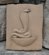 Load image into Gallery viewer, History Egyptian Wadjet cobra Stela Fragment Sculptural wall relief plaque www.Neo-Mfg.com 4.75&quot;
